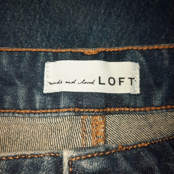 Ann Taylor Loft Jeans Curvy Straight Stretch Crop High Rise Waist Size 4/27 - Picture 3 of 6